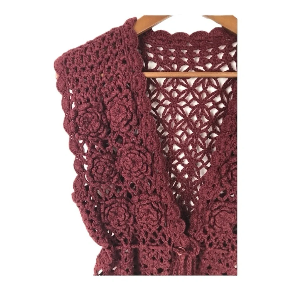 Live and Let Live Crochet Cardigan size L